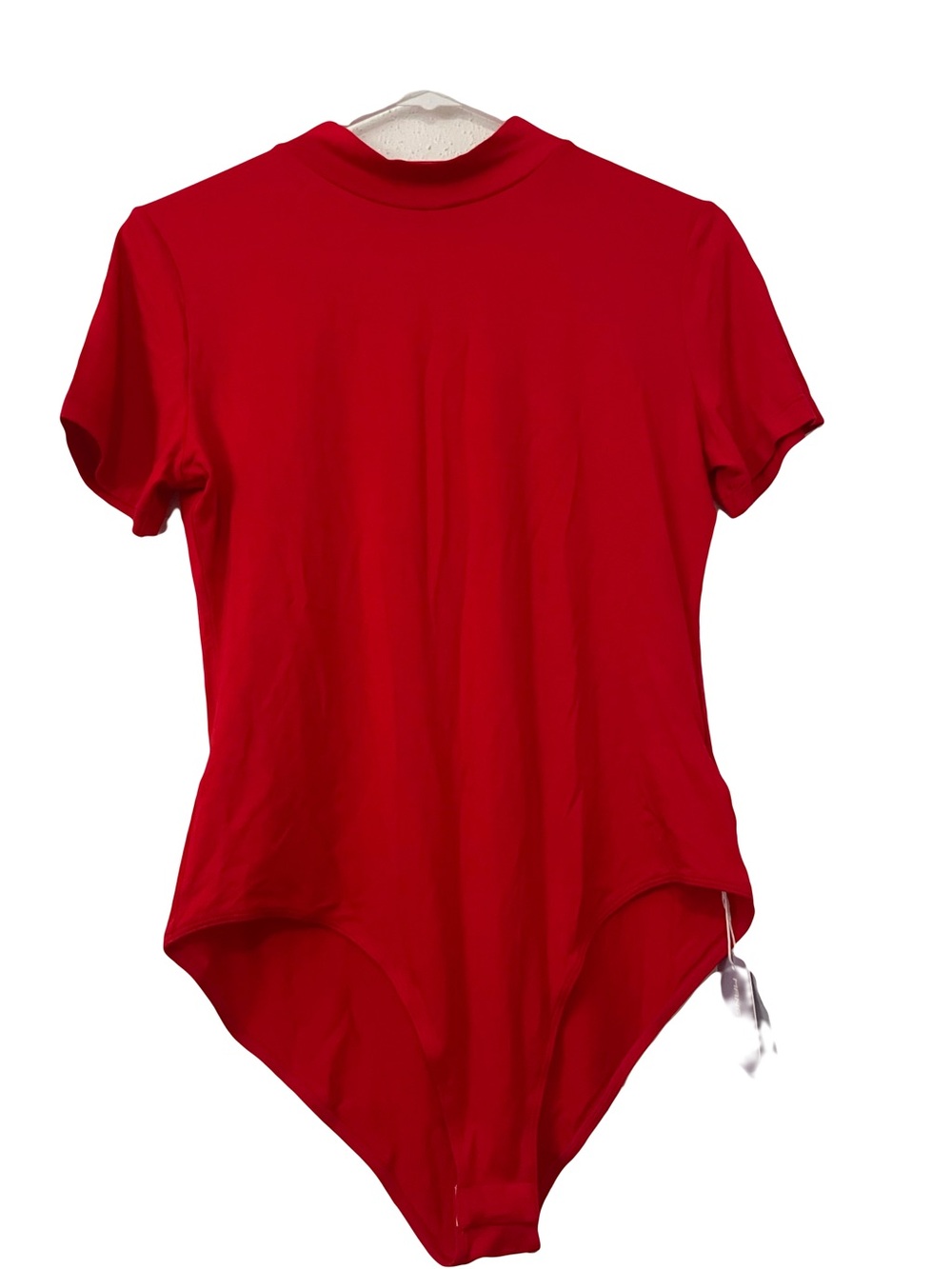 Mango Red Short-Sleeve High-Neck Bodysuit